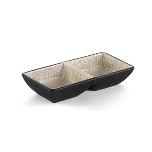 Dh2yjnbf3 Saucenschälchen 2 Grids Matte Sauce Gericht Heißer Topf Dip Untertasse Restaurant Vorspeise Schüssel Soja Essig Gewürz Platte Dipschalen Snackschalen(Multi-Colored) von Dh2yjnbf3