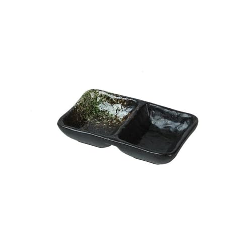 Dh2yjnbf3 Saucenschälchen Servierplatten aus Keramik mit 2 Fächern, Snack-Gerichte, unterteilte Soßengerichte for die Restaurantküche Dipschalen Snackschalen von Dh2yjnbf3