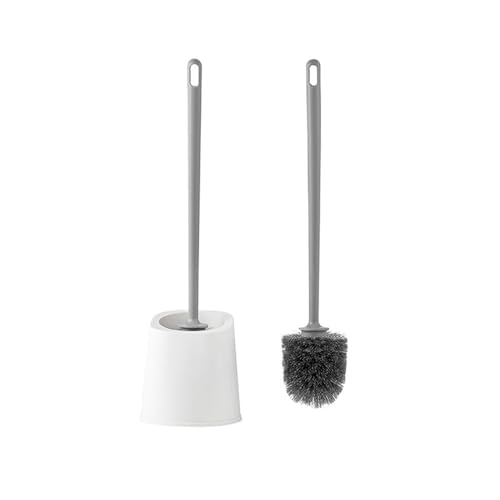 Gründliche Reinigung Haushalts-Toilettenbürste mit weichen Borsten, runder Kopf, Toilettenbürste, Wandbehang, Langer Griff, spezielles Set Platzsparend(Grigio) von Dh2yjnbf3