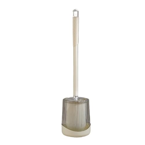Gründliche Reinigung Toilettenreinigungsbürste mit Sockel, Toilettenbürste, Badezimmerreinigung, Toilette, Langer Griff, for Aufhängen an der Wand, weiche Borsten Platzsparend(Silver) von Dh2yjnbf3