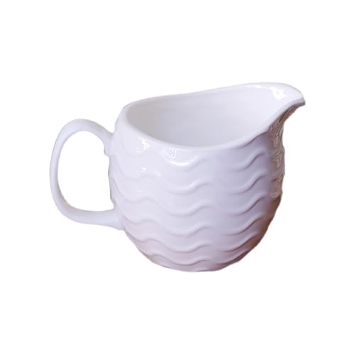 Milchkännchen Einfache Welle Muster Keramik Milch Krug 300ml Frühstück Tasse Sauce Topf Sahnekännchen von Dh2yjnbf3