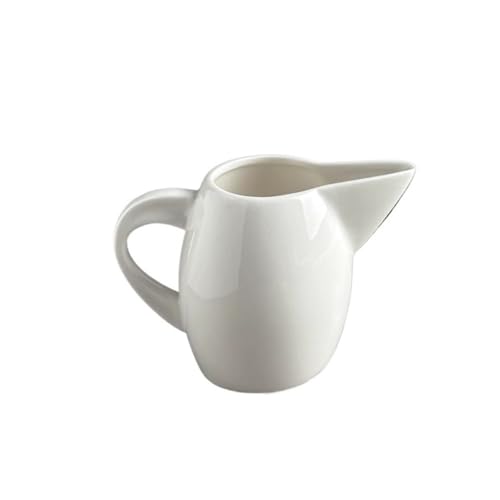 Milchkännchen Weiße spitze Soßen-Topf-Sauciere des Tüllen-Milchkrug-200ml keramische mit Griff Sahnekännchen von Dh2yjnbf3