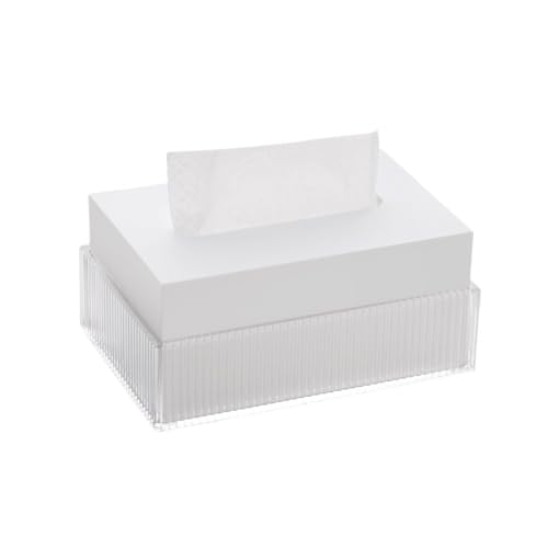 Praktisch Acryl Moderne Hotel Restaurant Tissue Box Hause Kaffee Tisch Desktop Serviette Gesichts Spender Organizer(Weiß,Klein) von Dh2yjnbf3