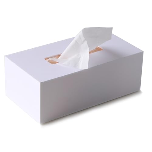 Praktisch Acryl Tissue Box Cover Rechteck Serviette Gesichtsspender for Badezimmer Küche Schlafzimmer Wohnzimmer Organizer(Weiß) von Dh2yjnbf3