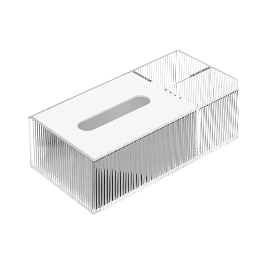 Praktisch Desktop Große Kapazität Tissue Box Abdeckung Acryl Fernbedienung Lagerung Serviette Gesichts Spender Organizer(Weiß) von Dh2yjnbf3