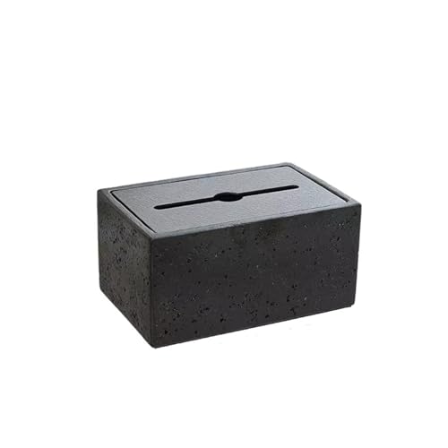 Praktisch Kreative Zement-Tissue-Box for den Schreibtisch, hochwertiges Hotel, Homestay-Tissue-Box, dekorative Ornamente Organizer(Schwarz) von Dh2yjnbf3