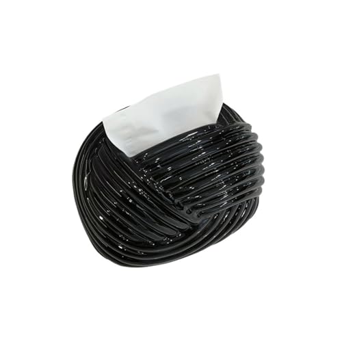 Praktisch Leichte Luxus-Keramik-Gewebebox mit Knoten, for Zuhause, kreative Servietten- und Gesichtsspender, Ornamente Organizer(Schwarz) von Dh2yjnbf3