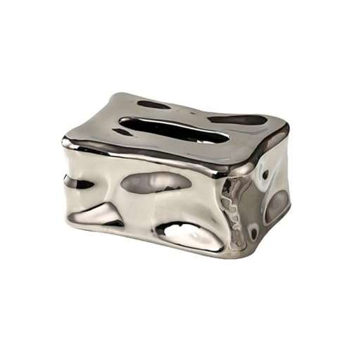 Praktisch Leichte Luxus-Keramik-Tissue-Box Wohnzimmer Desktop Kreative rechteckige Servietten-Gesichtsspender Organizer(Silver) von Dh2yjnbf3