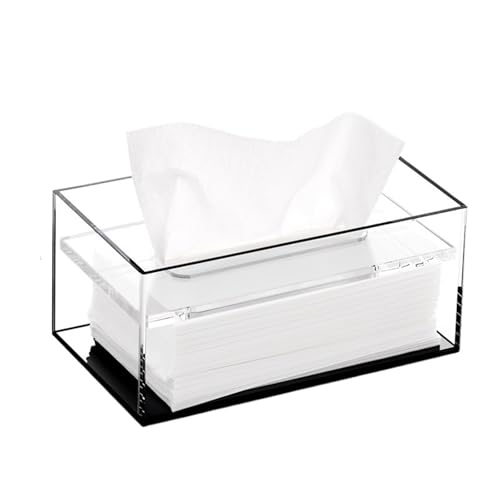 Praktisch Leichte Luxus-Restaurant-kommerzielle Tissue-Aufbewahrungsbox Minimalistischer Couchtisch-Desktop-Acryl-Serviettenspender Organizer(Schwarz,Klein) von Dh2yjnbf3
