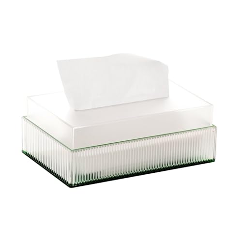 Praktisch Leichte Luxus-Tissue-Box aus Acryl for den Schreibtisch, halbgewellte Serviettenspender for das Gesicht, for Zuhause, Restaurants, Hotels Organizer(Green,Klein) von Dh2yjnbf3