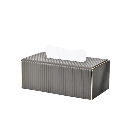 Praktisch Leichte Luxus-Tissue-Box aus Leder for Wohnzimmer, Couchtisch, kreativer rechteckiger Serviettenspender for das Gesicht Organizer(Dark Gray) von Dh2yjnbf3