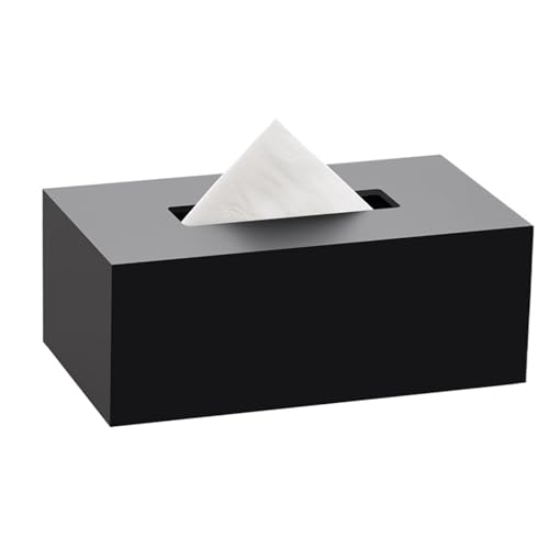 Praktisch Leichtes Luxushotel, kommerzieller, einfacher Taschentuchspender aus Acryl, for Büro, Club, Wohnzimmer, Serviettenspender for Gesichtsbehandlungen Organizer(Schwarz,Groß) von Dh2yjnbf3