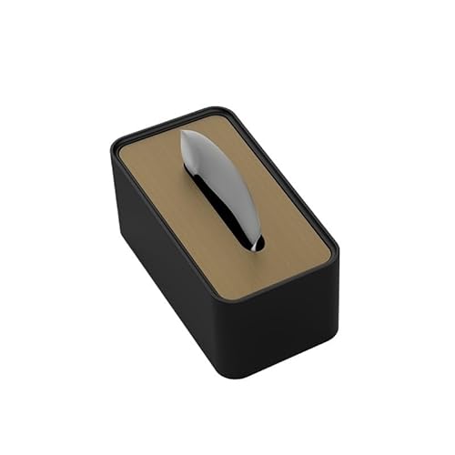 Praktisch Moderne Edelstahl-Tissue-Box High-End-Desktop-Servietten-Gesichtsspender for Hotelbüro Organizer(Schwarz,Klein) von Dh2yjnbf3