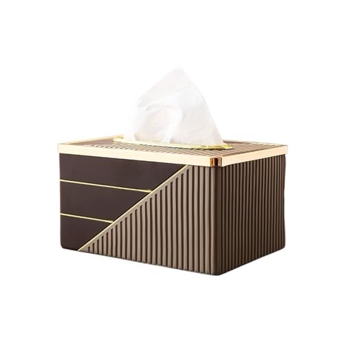 Praktisch Moderne Harzlegierung Tissue Box Cover Haushalt Esstisch Serviette Gesichtsspender Organizer(Bruin) von Dh2yjnbf3