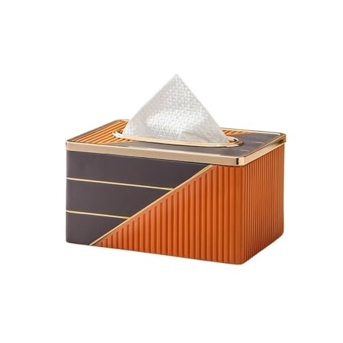 Praktisch Moderne Harzlegierung Tissue Box Cover Haushalt Esstisch Serviette Gesichtsspender Organizer(Orange) von Dh2yjnbf3
