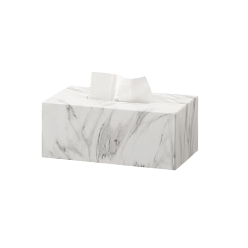 Praktisch Rechteckige Taschentuchbox, Harz, Kosmetiktücherhalter, Spender for Badezimmer, Küche, Schlafzimmer, Büro Organizer(Weiß) von Dh2yjnbf3