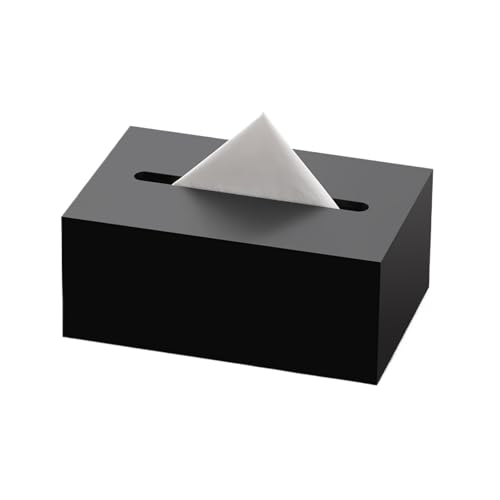 Praktisch Schwarze Tissue-Box-Abdeckung aus Acryl for Aufstecken, Leichter Luxus-Serviettenspender for das Gesicht, for Büro, Hotel, Privatunterkunft Organizer(Groß) von Dh2yjnbf3