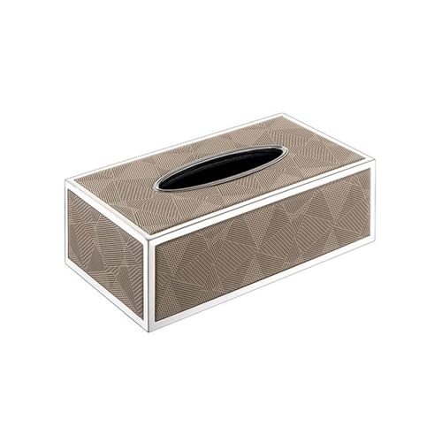 Taschentuchbox Hochwertige Taschentuchbox aus Edelstahl und Leder for Wohnzimmer, Couchtisch, Ornamente, Esstisch, gehobene Schubladenbox Kosmetiktücherbox(Groß) von Dh2yjnbf3