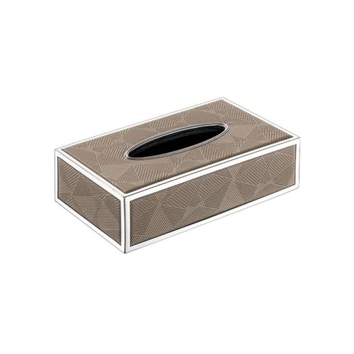 Taschentuchbox Hochwertige Taschentuchbox aus Edelstahl und Leder for Wohnzimmer, Couchtisch, Ornamente, Esstisch, gehobene Schubladenbox Kosmetiktücherbox(Mittel) von Dh2yjnbf3