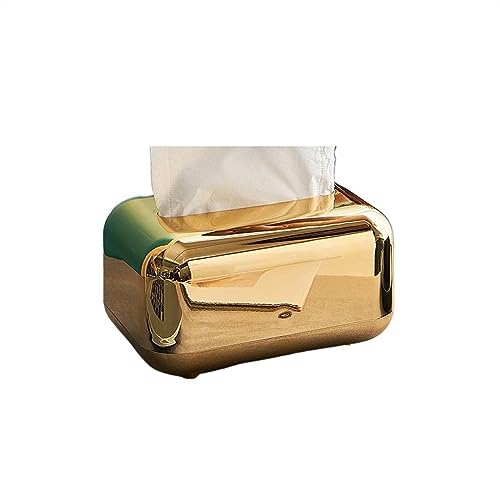 Taschentuchbox Luxus Gold Tissue Boxen Lagerung Serviette Halter Küche Tissue Box Papier Fall Organizer Ornament Desktop Tissue Halter Kosmetiktücherbox(Gold) von Dh2yjnbf3