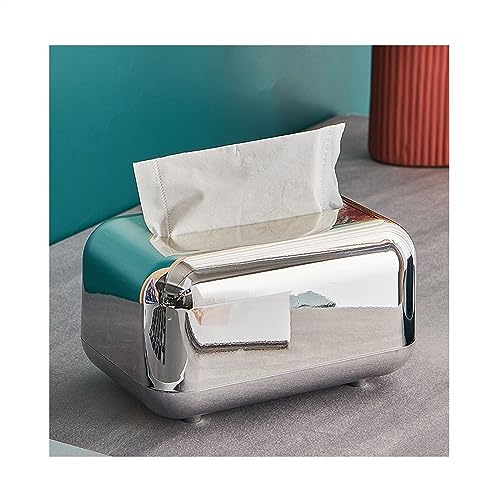 Taschentuchbox Luxus Gold Tissue Boxen Lagerung Serviette Halter Küche Tissue Box Papier Fall Organizer Ornament Desktop Tissue Halter Kosmetiktücherbox(Sliver) von Dh2yjnbf3