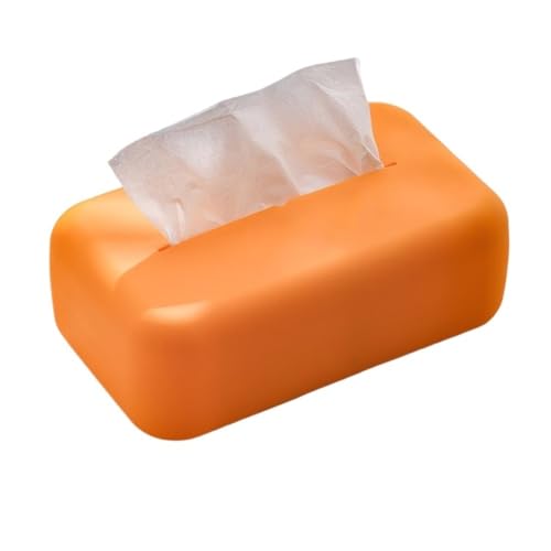 Taschentuchbox Papierhandtuchhalter, wiederverwendbarer Nasshandtuchhalter, Küchenpapierhalter Kosmetiktücherbox(Orange) von Dh2yjnbf3