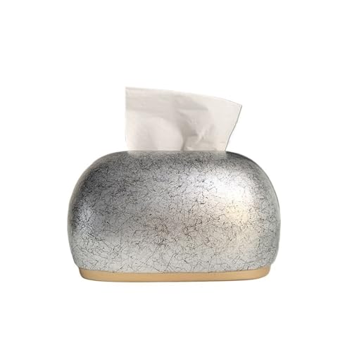 Taschentuchbox Taschentuchbox aus Keramik, abgerundet, quadratisch, for Schubladenbox im Wohnzimmer Kosmetiktücherbox(Silver) von Dh2yjnbf3