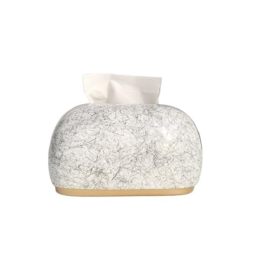 Taschentuchbox Taschentuchbox aus Keramik, abgerundet, quadratisch, for Schubladenbox im Wohnzimmer Kosmetiktücherbox(Weiß) von Dh2yjnbf3