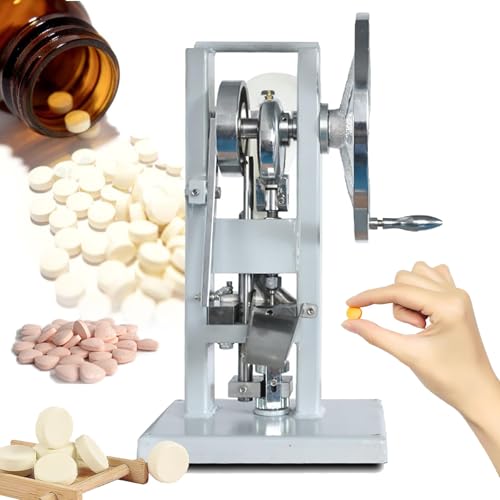 DhGaffPd 12mm Manual Tablet Press Machine, 0-2000 Pieces/Hour, 0-6mm Thickness Adjustable, Candy Sugar Pill Tablet Press Machine, for Producing Milk Tablets, Candy, and Pill Tablets von DhGaffPd