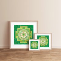 Dekorative Illustration Yantra Merkur Einzelstück Ohne Rahmen von DharmaShopArt