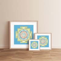 Dekorative Illustration Yantra Saraswati Einzelstück Ohne Rahmen von DharmaShopArt
