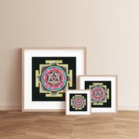 Dekorative Illustration Yantra Shiva Einzelstück Ohne Rahmen von DharmaShopArt