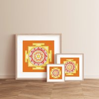Dekorative Illustration Sun Yantra Einzelstück Ohne Rahmen von DharmaShopArt