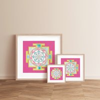 Dekorative Illustration Yantra Venus Einzelstück Ohne Rahmen von DharmaShopArt