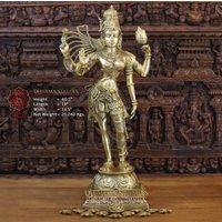 Brass Ardhnareeshwar | Lord Shiva & Goddess Parvati in One Avatar Butter Und Gold Finish - Made Chennai, South India Only At Dharma von DharmaStatues