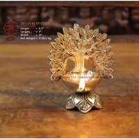 Messing Baumlampe in Goldener Glasur | Paar von DharmaStatues