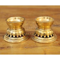Messing Blühende Lotus Räucherlampe/Lampe | 2Er Set - Meditation, Geschenk Und Tempeldekoration Dharma Exclusive von DharmaStatues