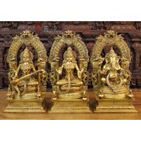 Messing Lakshmi Ganesha Und Saraswati Paar von DharmaStatues