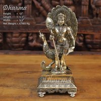 Messing Lord Kartik Stehend Idol Mit Pfau Das Fahrzeug Von Kartikeya von DharmaStatues