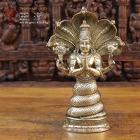 Messing Lord Vishnu Umarmt Von Shesh Naag | König Der Schlangen - Hergestellt in Kochi, Südindien Nur Am Dharma von DharmaStatues