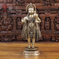 Messing Majestic Vayu Putra | Hanumaan in Segensposition - Hochglanzbutter Finish Südindien Make Dharma Exclusive von DharmaStatues