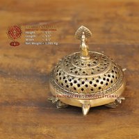 Messing Schildkröte Räuchermann | Dhoop Dani in Verglasung Gold Finish von DharmaStatues