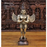 Messing Shri Garun Dev Idol - Fahrzeug Von Lord Vishnu | Gold Und Kupfer Finish von DharmaStatues