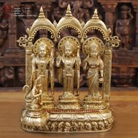 Messing Tempelbogen Ram Darbar | Kammer Des Lord Ram Mit Sita, Lakshman Und Mensch - Made in Mysore, Südindien | Großes Tempelidol von DharmaStatues