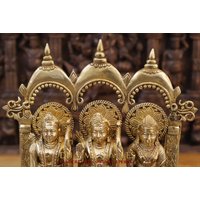 Messing Tempelbogen Ram Darbar | Kammer Des Lord Ram Mit Sita, Lakshman Und Mensch - Made in Mysore, Südindien | Großes Tempelidol von DharmaStatues