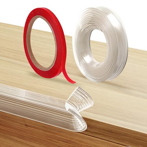 3 Meter Silikon Kantenschutz Transparent Selbstklebend Streifen Schneidbar für Möbel Tischkanten, L-Förmiger Multifunktionale Eckenschutzleiste für Tisch, Wand, Türkanten, Schreibtisch und Bettkanten von Dhisperares