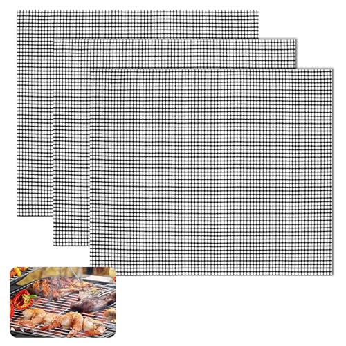 3 PCS Gitter BBQ Grillmatten, 40 x 33 cm Antihaft Beschichtet Grillmatte Set, Wiederverwendbar Teflon Grillmatte, Hitzebeständig Grillmatten für Holzkohle, Backofen, Grillen von Fleisch, Backen 3 PCS Gitter BBQ Grillmatten, 40 x 33 cm Antihaft Beschichtet Grillmatte Set, Wiederverwendbar Teflon Grillmatte, Hitzebeständig Grillmatten für Holzkohle, Backofen, Grillen von Fleisch, Backen von Dhisperares
