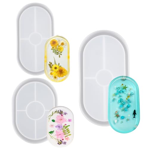 3 Stück Silikonformen Gießformen Tablett, Ovale Tabletten Silikonform mit Rillen Gipsformen zum Gießen, Silikonform Epoxidharz für Diy-Tee-Tablett, Obst-Tablett Handwerk, Dekoration zu Hause Verwendet 3 Stück Silikonformen Gießformen Tablett, Ovale Tabletten Silikonform mit Rillen Gipsformen zum Gießen, Silikonform Epoxidharz für Diy-Tee-Tablett, Obst-Tablett Handwerk, Dekoration zu Hause Verwendet von Dhisperares