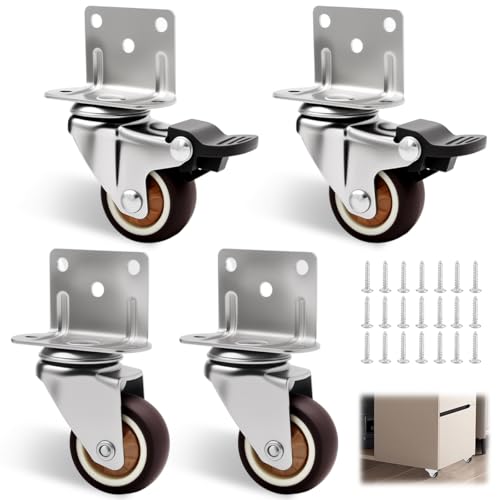 4 Stück 32 mm Möbelrollen Klein, 360 ° Drehung Gummirollen mit Schrauben, Klein Lenkrollen mit Gesamtbelastbarkeit 80 Kg, 2 Möbelrollen mit Bremse Und 2 Ohne Bremsen für Couchtisch, Blumenständer 4 Stück 32 mm Möbelrollen Klein, 360 ° Drehung Gummirollen mit Schrauben, Klein Lenkrollen mit Gesamtbelastbarkeit 80 Kg, 2 Möbelrollen mit Bremse Und 2 Ohne Bremsen für Couchtisch, Blumenständer von Dhisperares