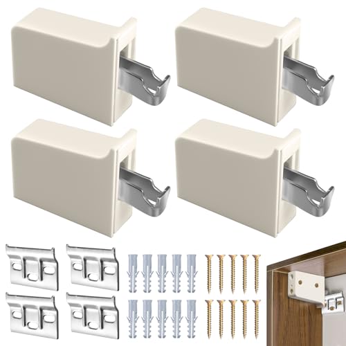4 Stück Wandaufhängung Schrankaufhänger Set Verstellbar, Schrankhalter Hängeschrank Halterung mit Montageschiene, Schrankaufhänger zum Einbohren Verstellbar für Hängeschränke (Tragkraft 100 kg) von Dhisperares